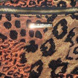 Repurposed Kelly Dempsey Leopard Print fanny pack belt bag with Gold Accents
